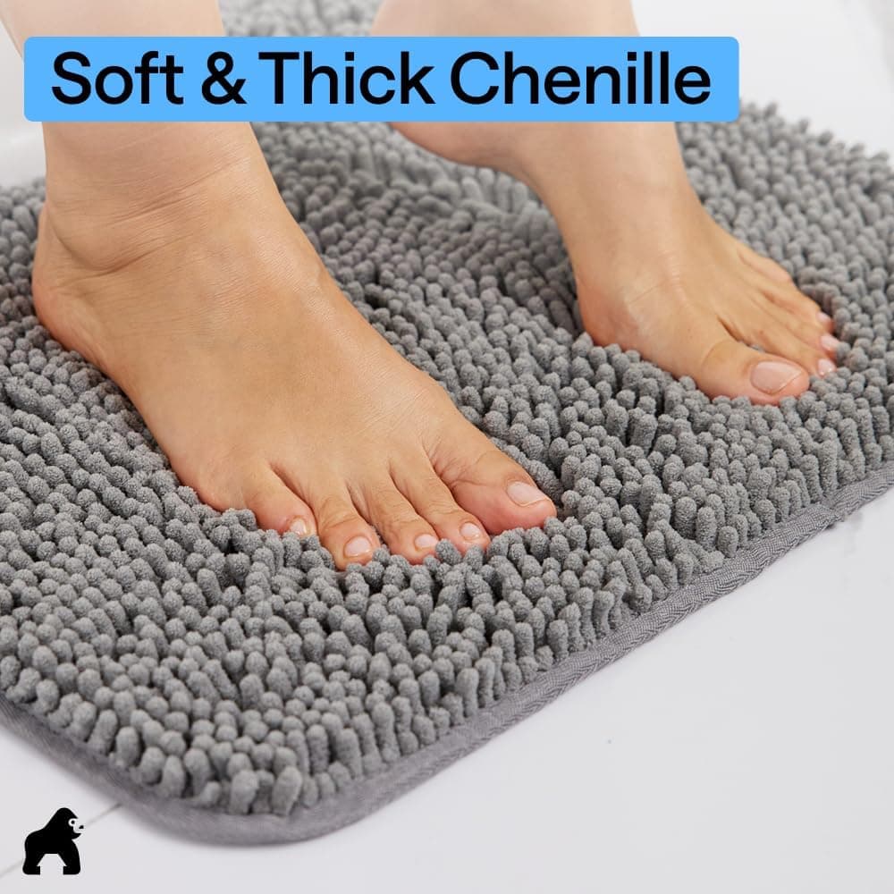 Gorilla Grip Bath Rug Mat 30x20 Thick Chenille thumbnail 4