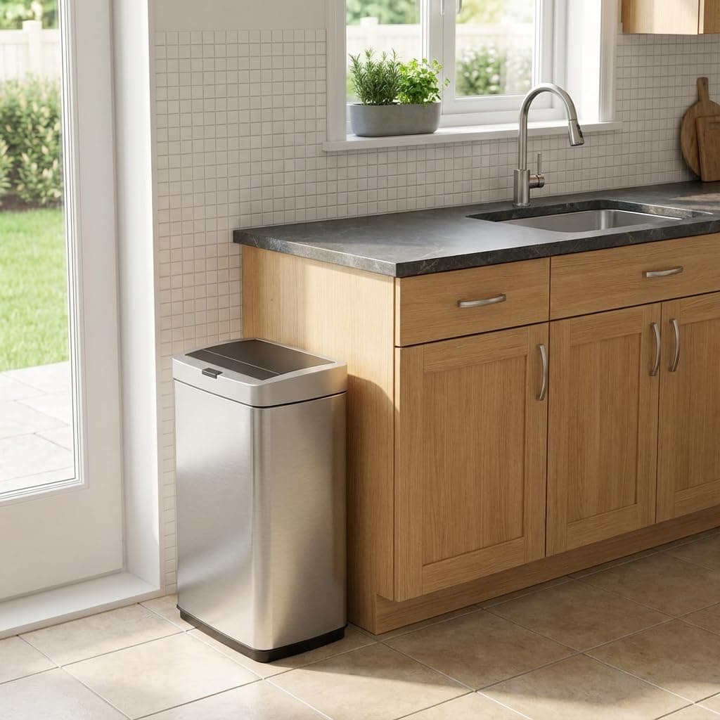 ELPHECO 13.2 Gallon Brushed Stainless Steel Sensor Trash Can thumbnail 4