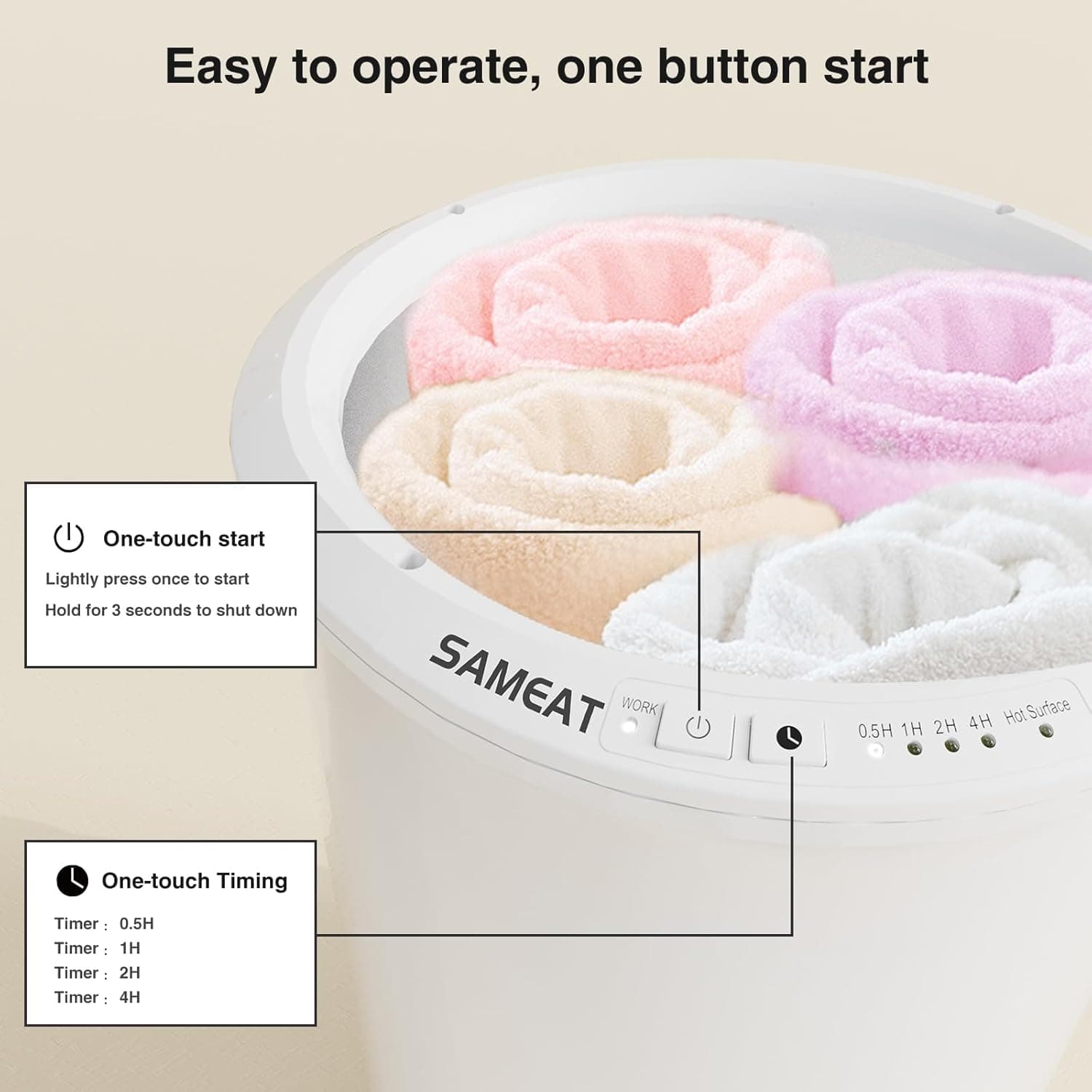 SAMEAT Heated Towel Warmer Bucket with Wood Handle thumbnail 4