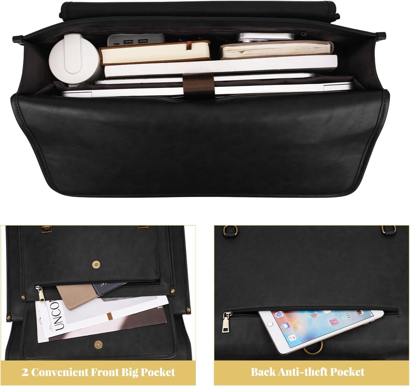 MOSISO 3-in-1 Laptop Bag Briefcase Messenger Backpack 15.6 Inch thumbnail 3