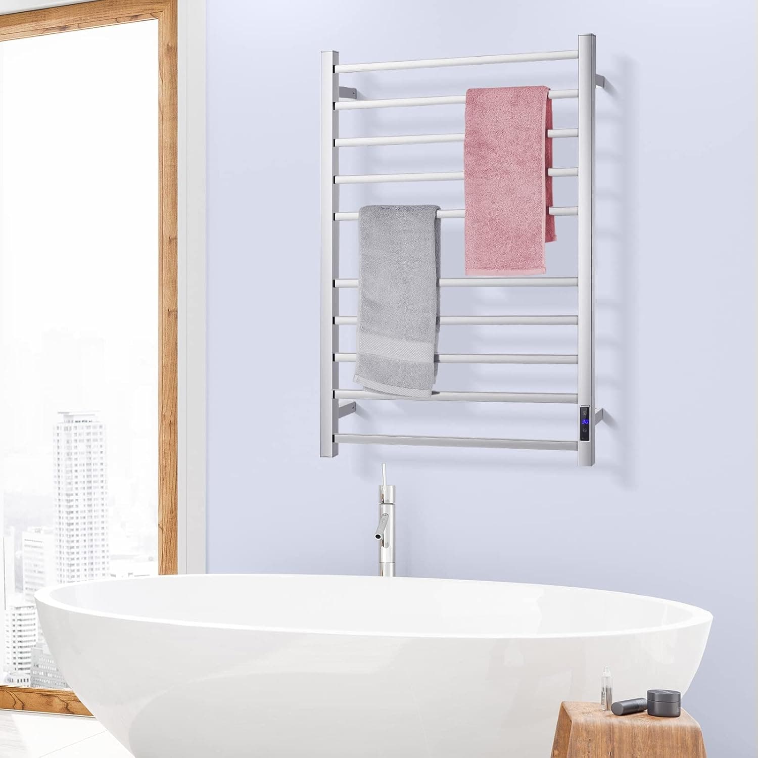Tangkula 10-Bar Wall Mounted Towel Warmer with Timer thumbnail 2