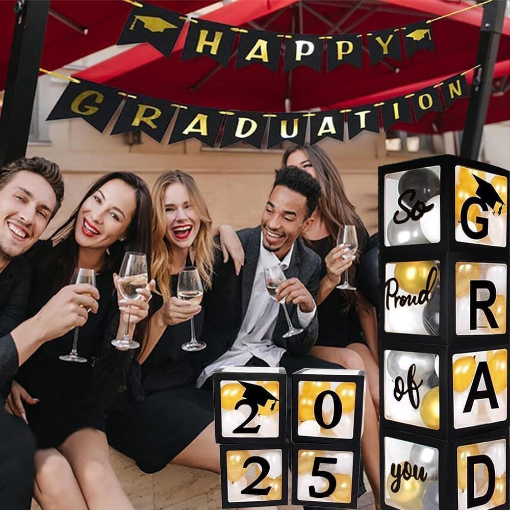 Graduation Balloon Boxes with GRAD Letters and 20 Balloons thumbnail 5