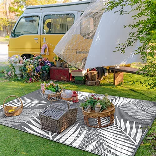 GENIMO Outdoor Rug 5x8 Waterproof Reversible Plastic Straw Mat thumbnail 3