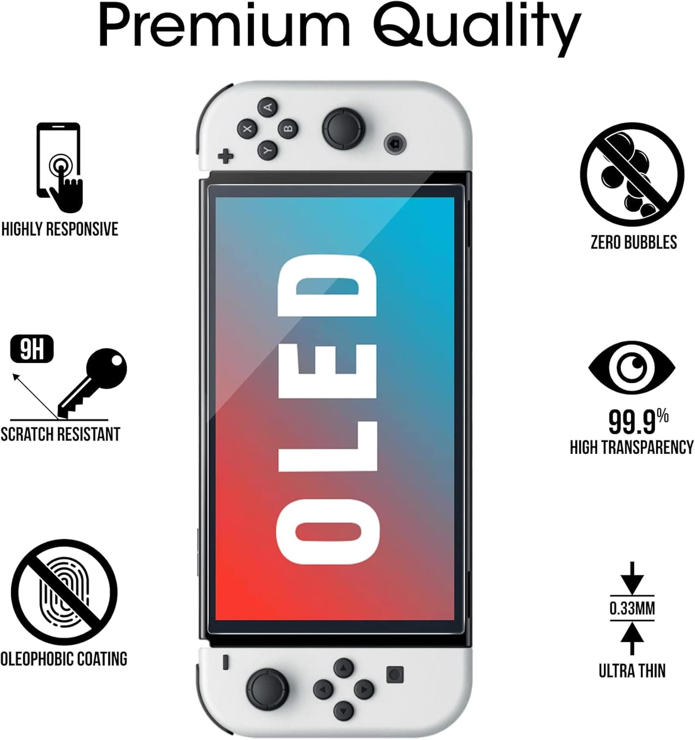 amFilm Tempered Glass Screen Protector for Switch OLED (3-Pack) thumbnail 2