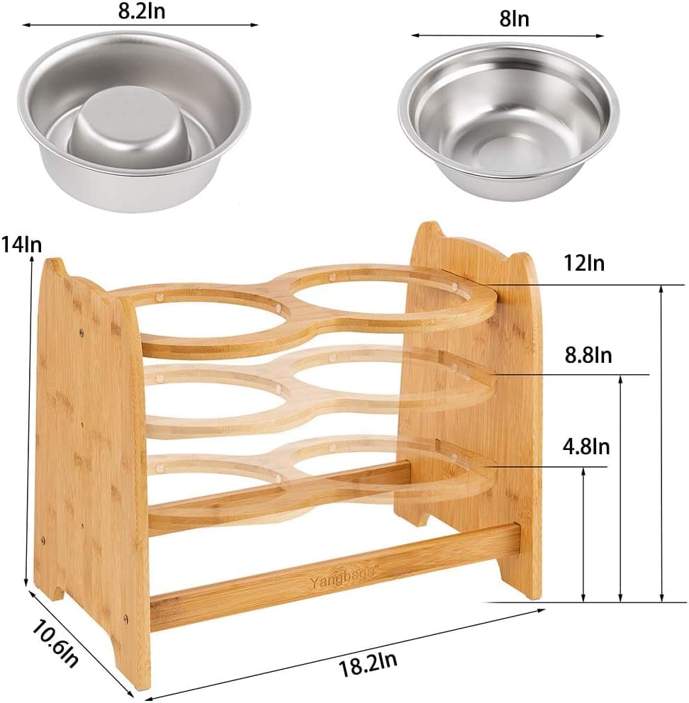 Yangbaga Raised Dog Bowl Bamboo Elevated thumbnail 2