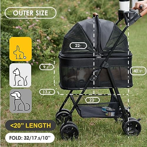 Zoosky 3-in-1 Pet Stroller with Removable Carrier thumbnail 2