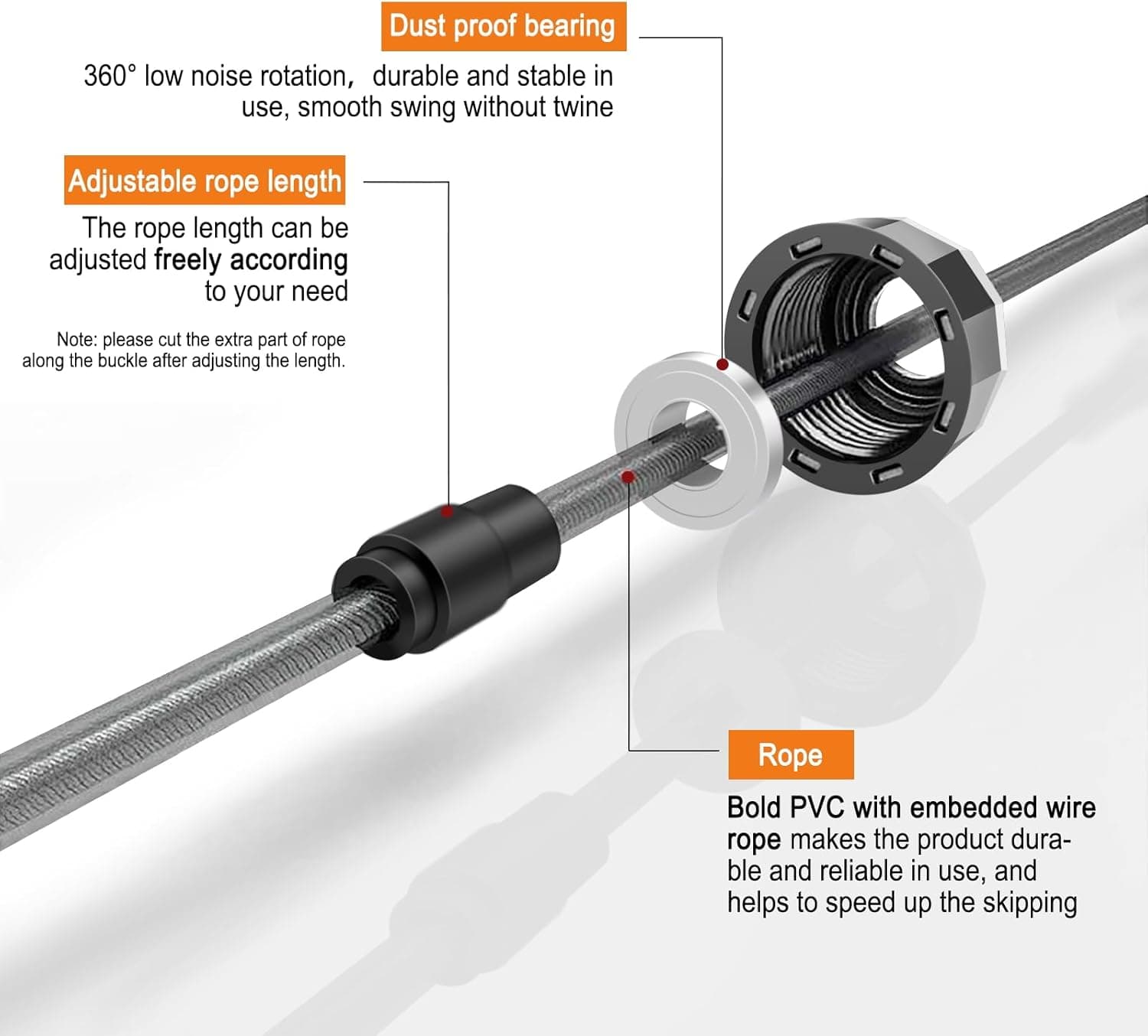 DEGOL Skipping Rope with Ball Bearings thumbnail 3