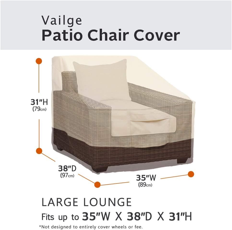 Vailge Patio Chair Covers, Lounge Deep Seat Cover, 2 Pack thumbnail 2