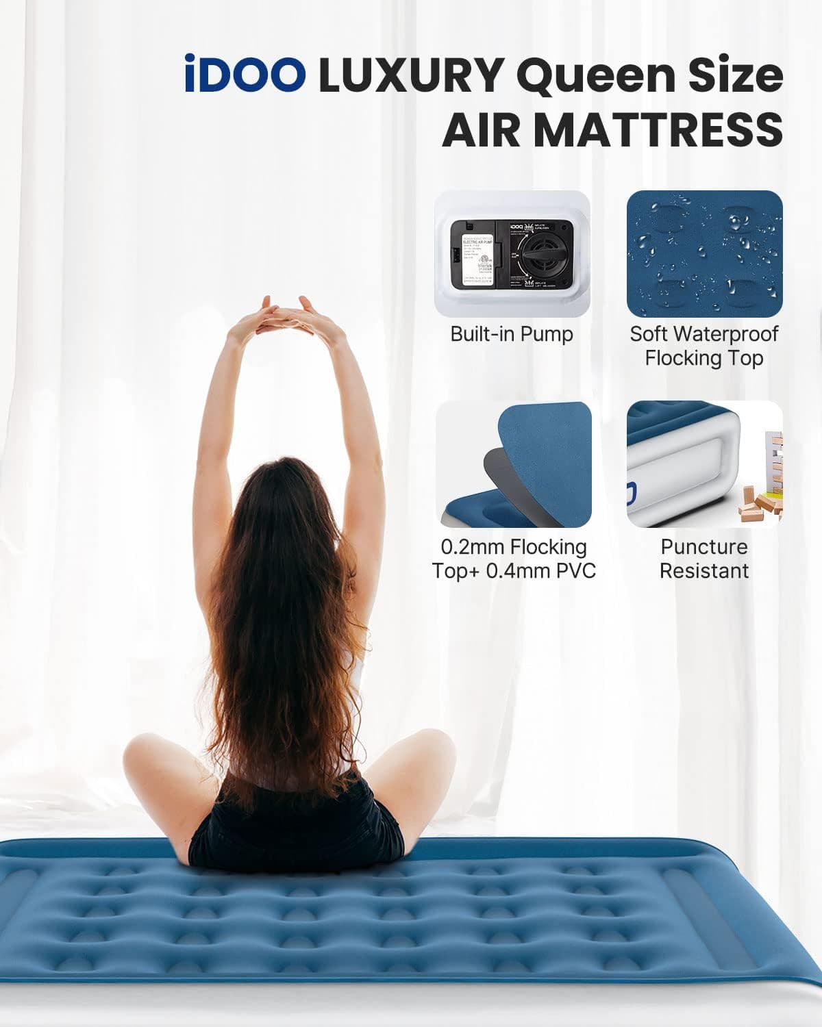 iDOO Queen Air Mattress with Built-in Pump thumbnail 3