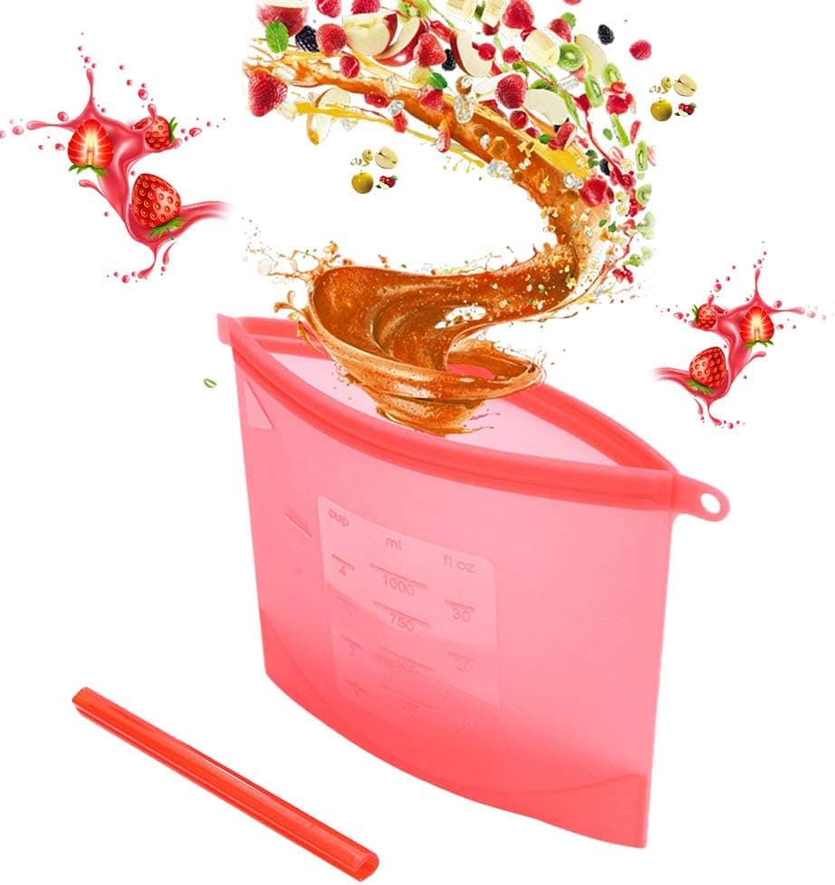 WOHOME Reusable Silicone Food Storage Bags 6-Pack thumbnail 3