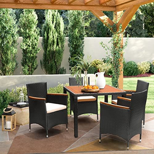 Flamaker 4-Piece Wicker Patio Dining Set thumbnail 2