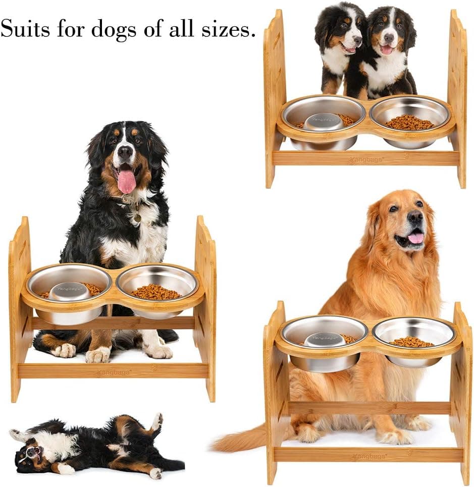 Yangbaga Raised Dog Bowl Bamboo Elevated thumbnail 4