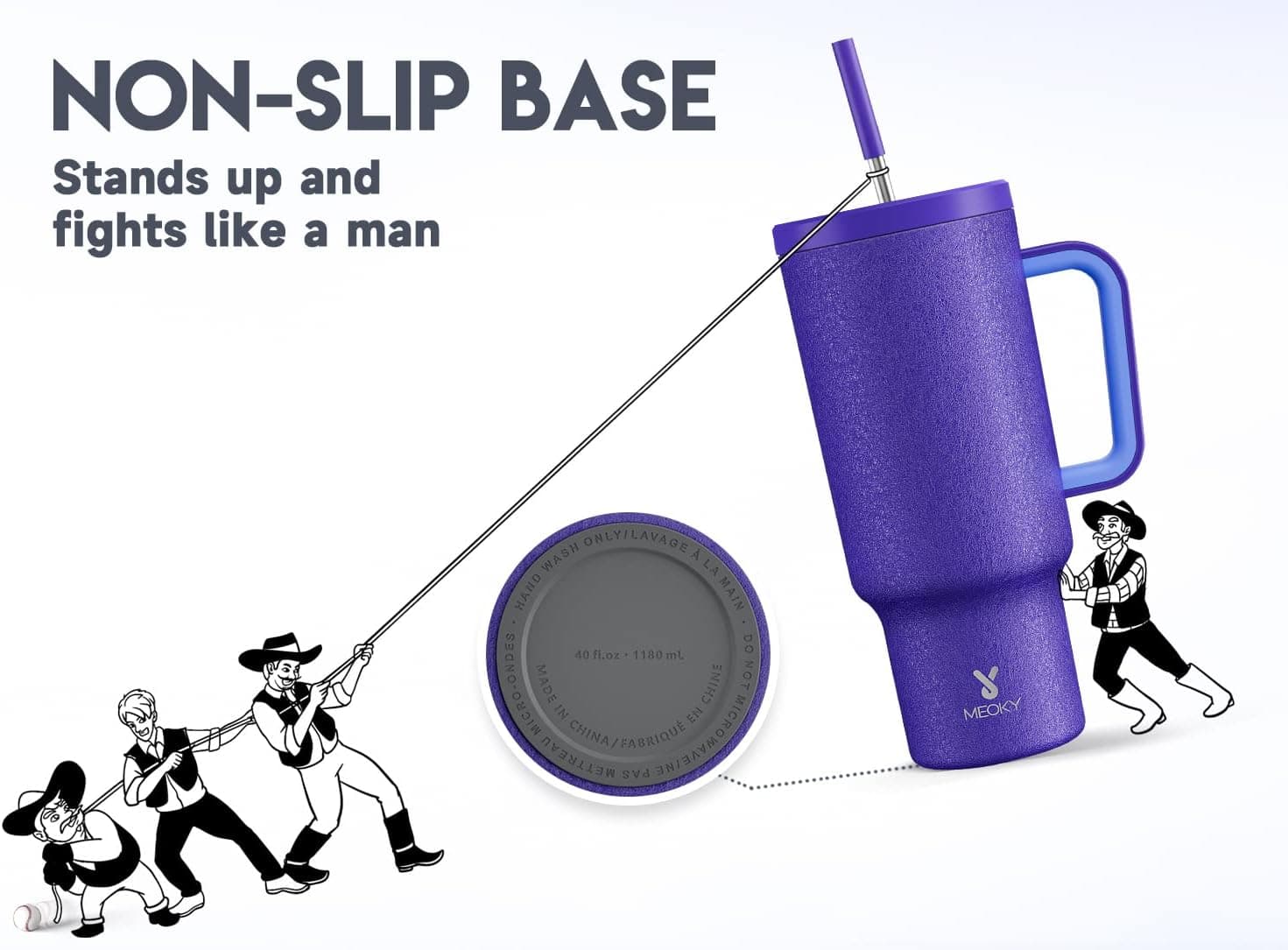 Meoky 40 oz Tumbler with Handle and Straw thumbnail 5