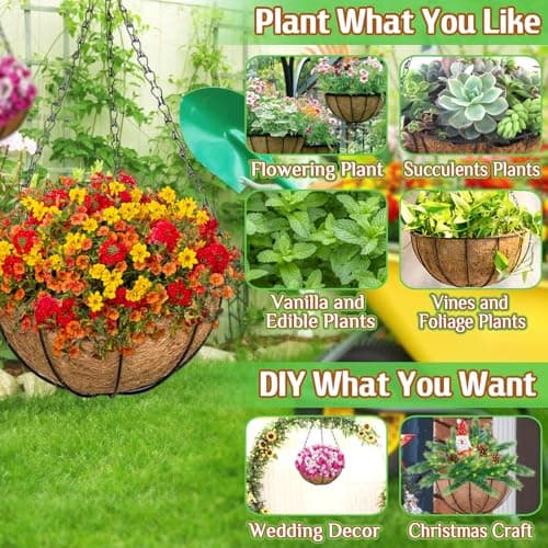 HC Companies Hanging Basket Planter with Coco Liner thumbnail 4