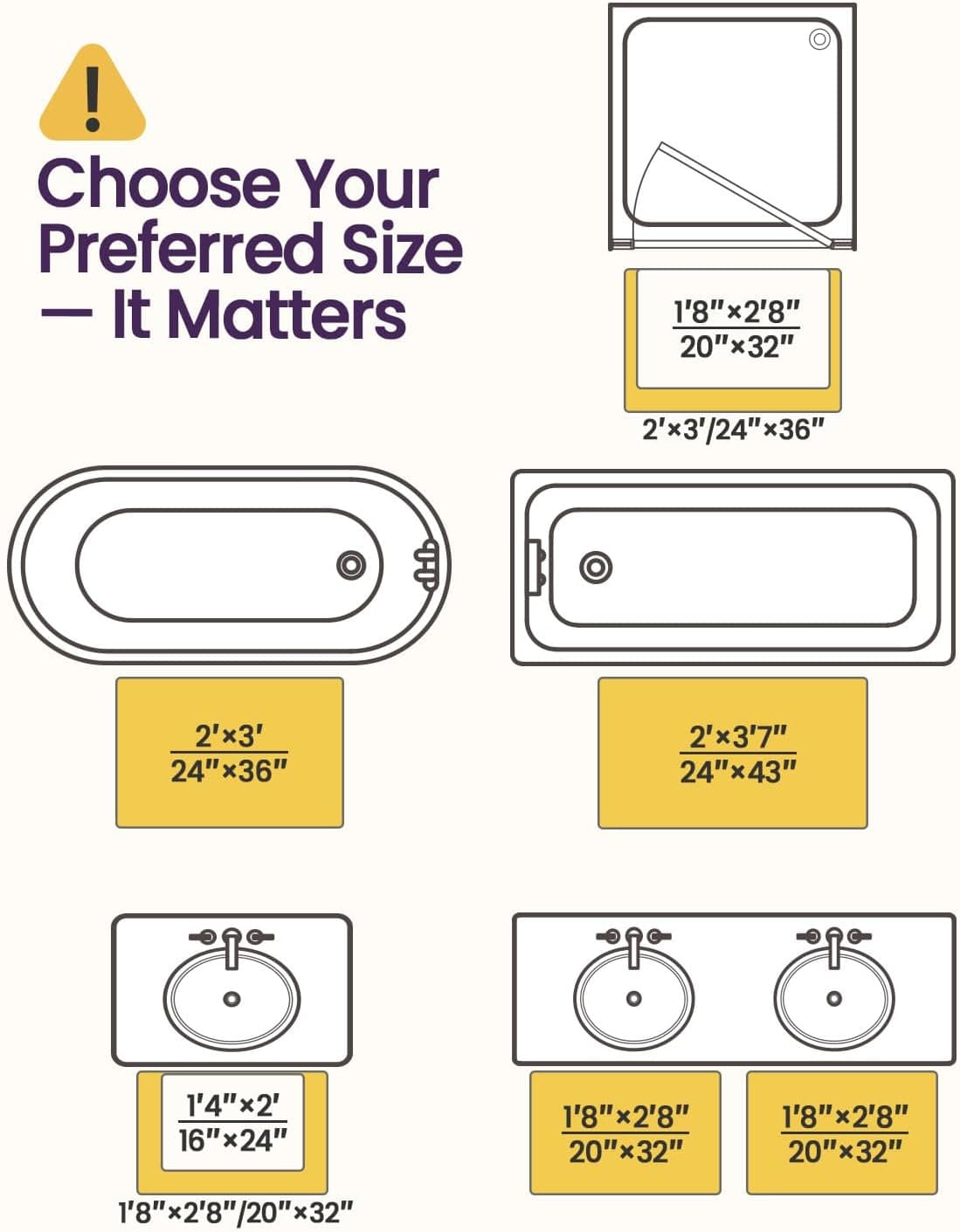 DEXI Bath Mat 24x36 Soft Absorbent Microfiber thumbnail 2