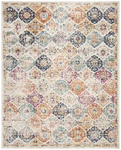 Safavieh Madison Collection Boho Chic Distressed Rug (8x10, Cream/Multi) thumbnail 4