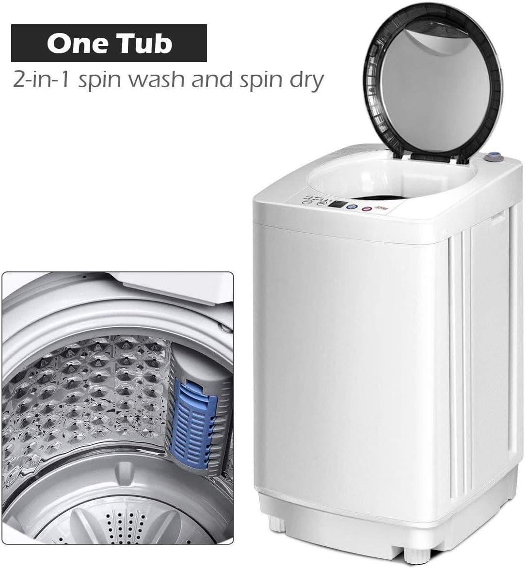 Giantex Full Automatic Portable Washer and Dryer Combo 8 LBS thumbnail 4