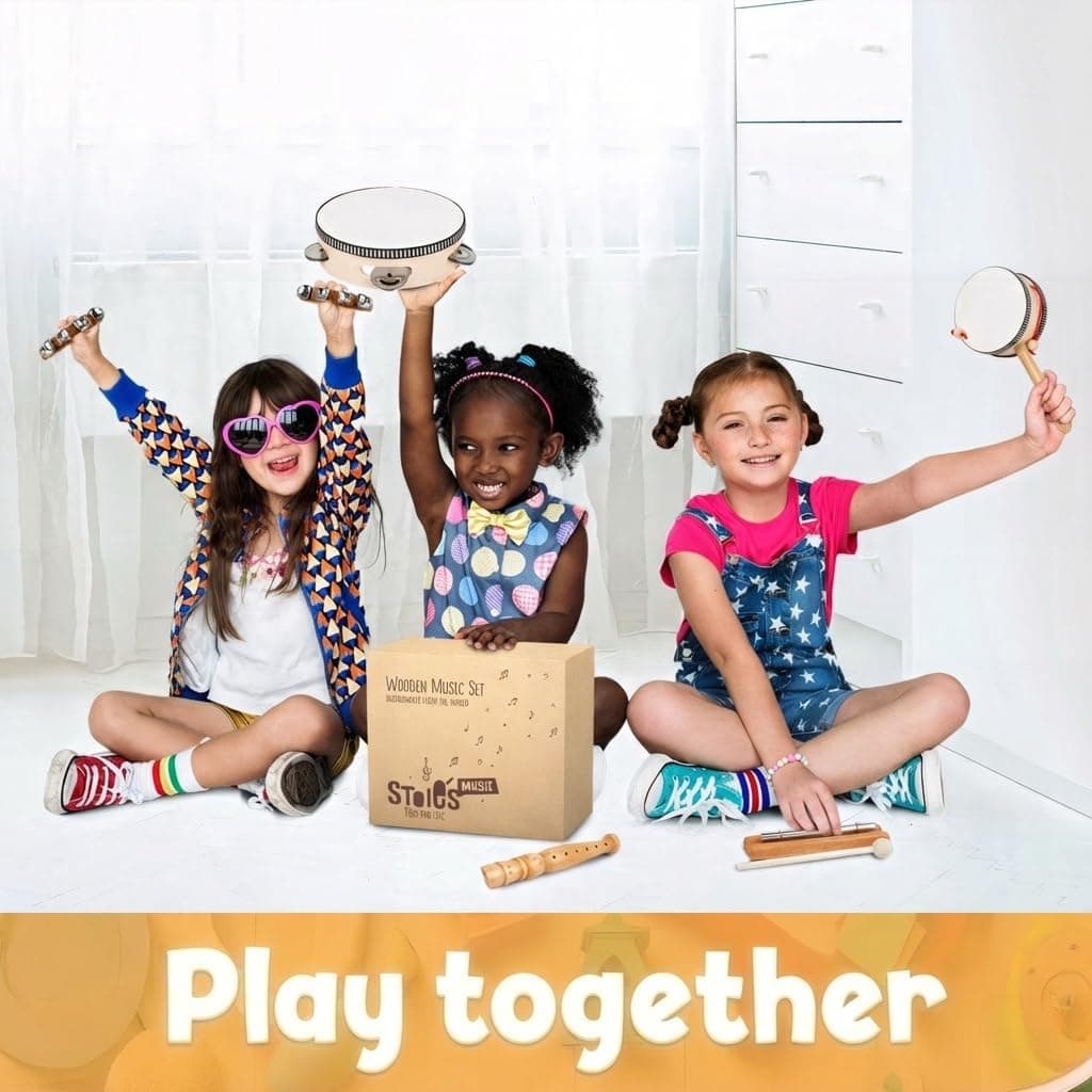 Stoie's Wooden Toddler Musical Instruments Set (Eco-Friendly Montessori) thumbnail 5