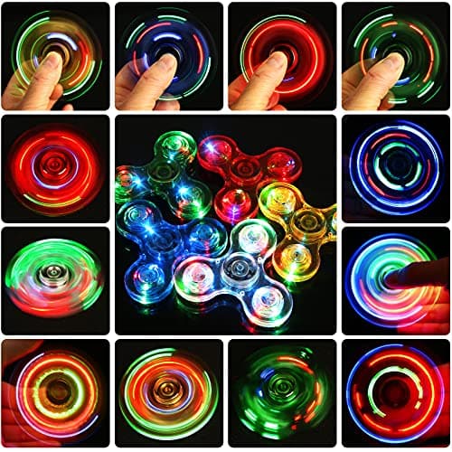 SCIONE 5-Pack LED Light Up Fidget Spinners thumbnail 3