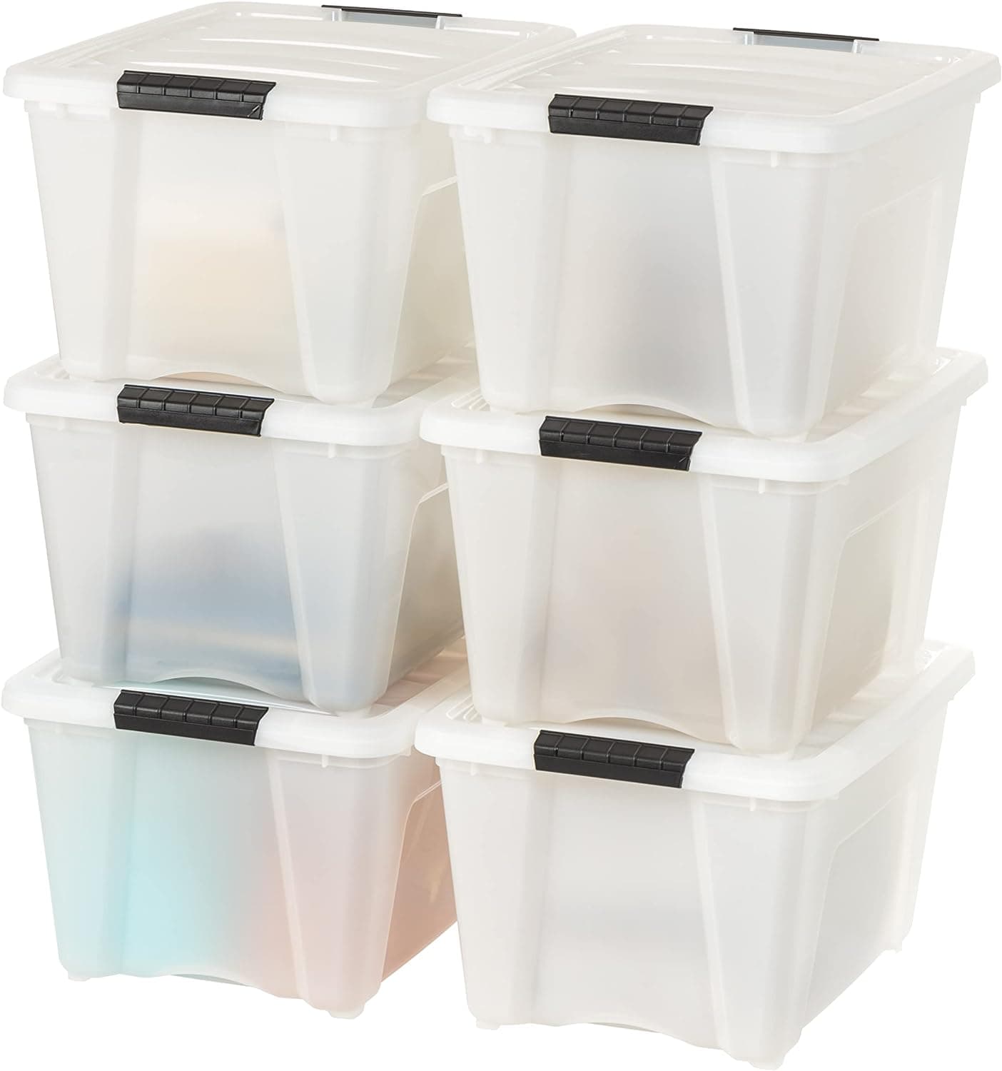 IRIS USA 32 Quart Stackable Storage Bins (6-Pack)