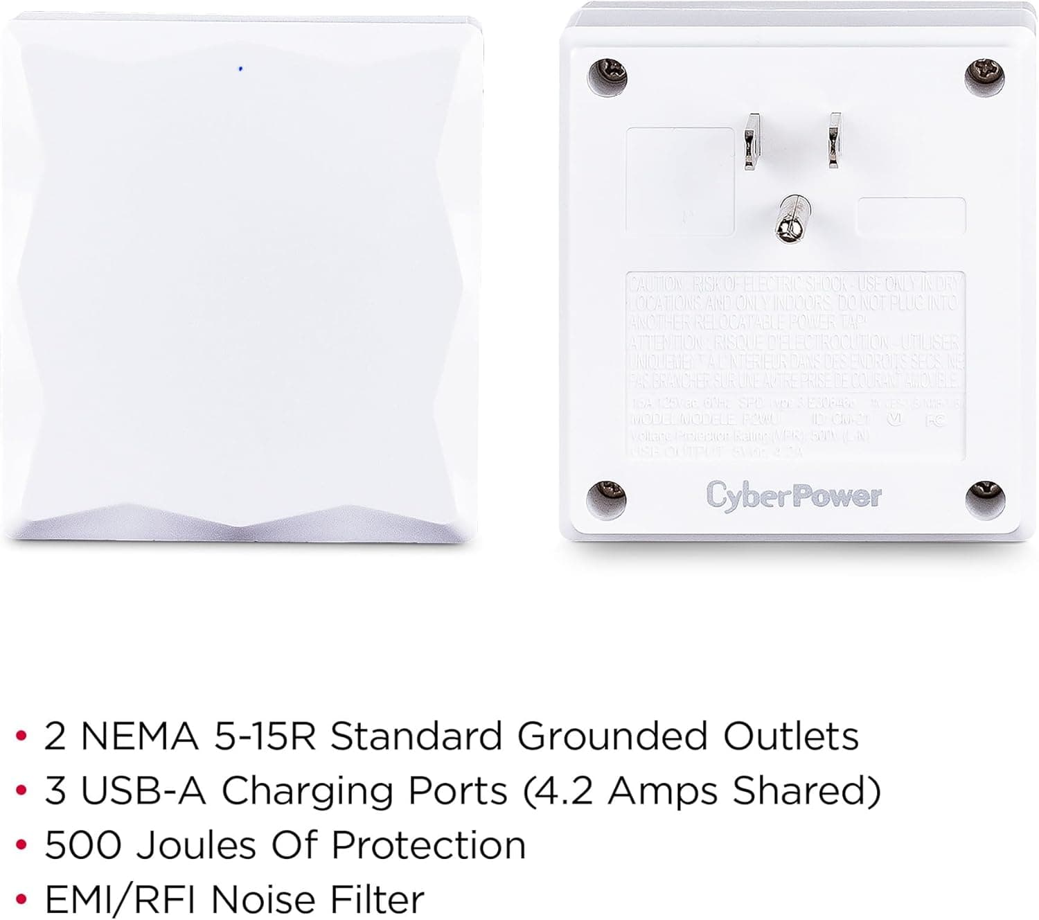 CyberPower CSP600WSU Wall-Mount Surge Protector thumbnail 3