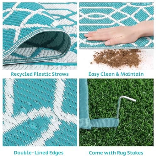 HEBE Outdoor Rug 5x8 Ft Waterproof Reversible thumbnail 4
