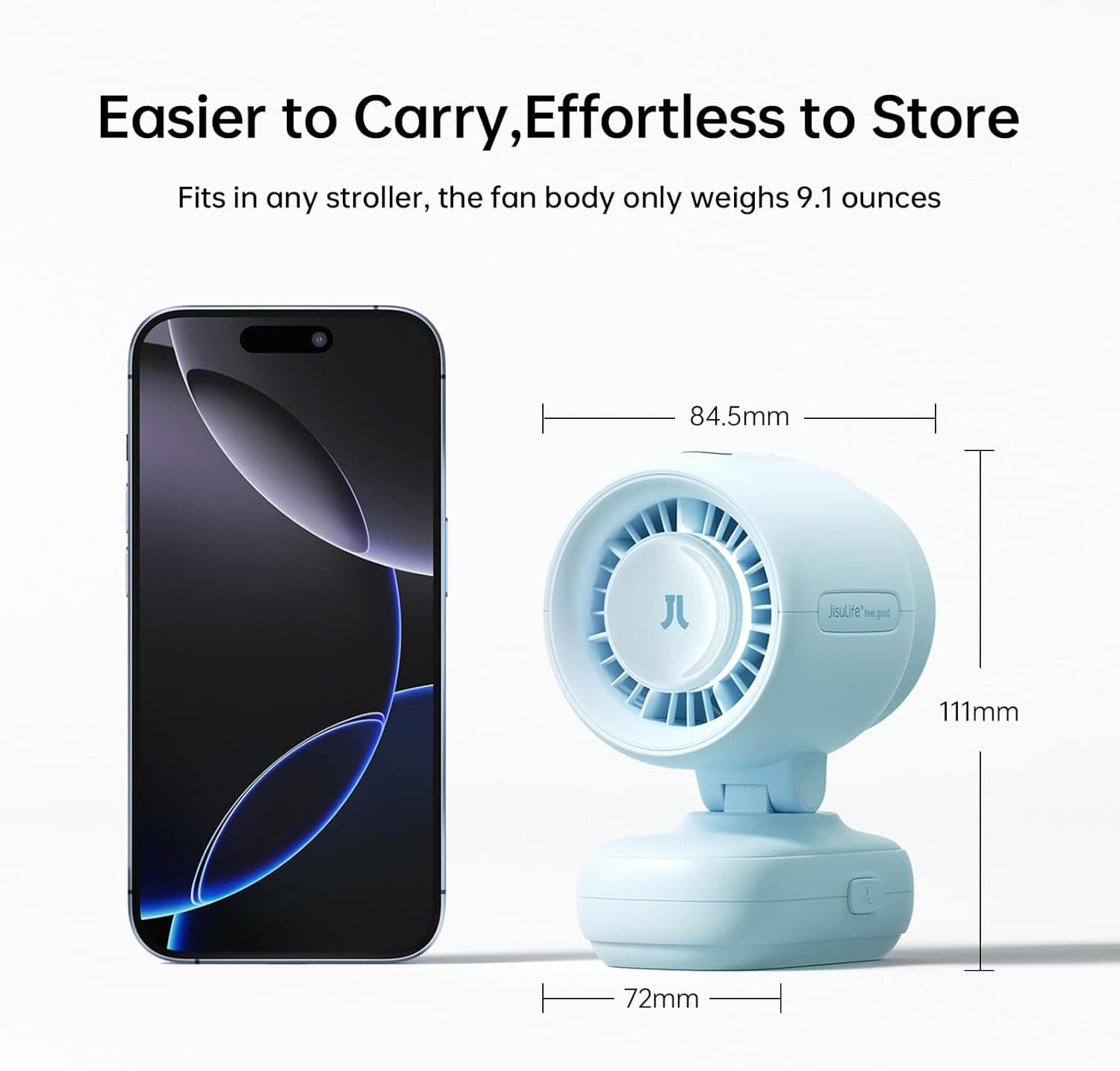 JISULIFE 2026 Clip Fan with Night Light thumbnail 2