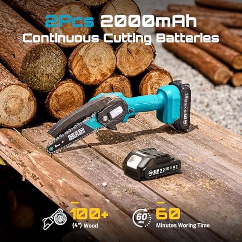 SeeSii 6-Inch Cordless Mini Chainsaw 21V thumbnail 4