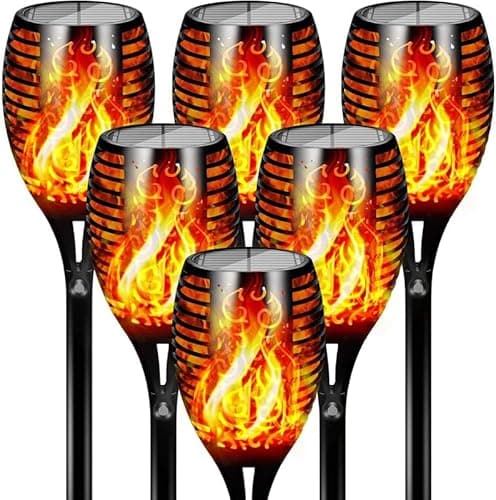 GIGALUMI Solar Tiki Torches with Flickering Flame (8-Pack) - image 1