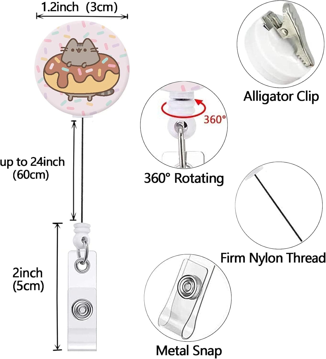 OMGREI Nurse Badge Reel Retractable (3-Pack) thumbnail 2