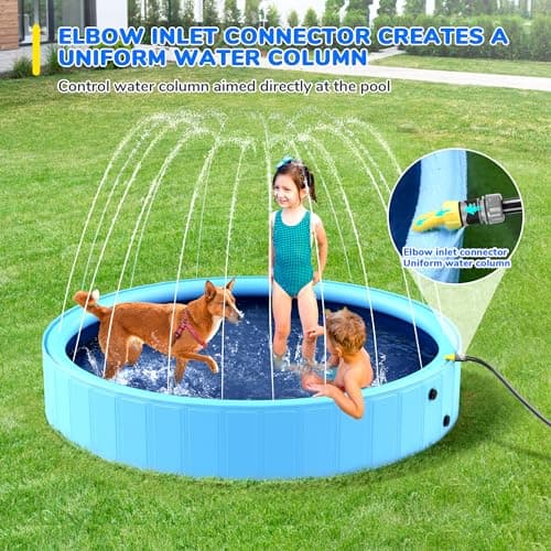 Bilibara Foldable Dog Pool with Sprinkler (63 Inch) thumbnail 5