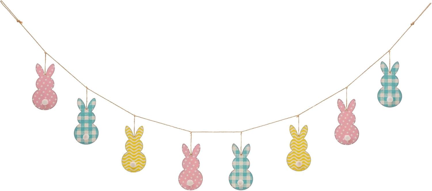 Glitzhome 72-Inch Easter Metal Bunny Garland - image 1
