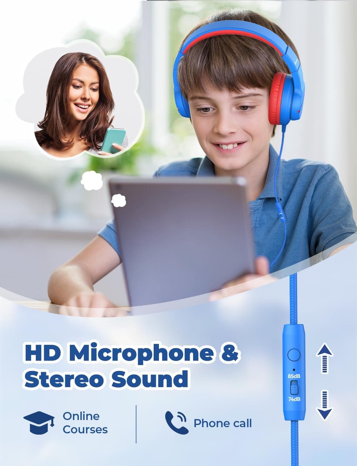 iClever HS19 Kids Headphones for School thumbnail 4