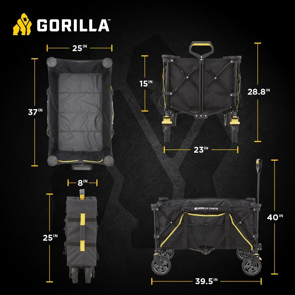 Gorilla Carts 7 Cu Ft Collapsible Folding Utility Wagon thumbnail 5