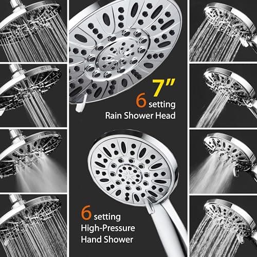 AquaDance 7" Premium High Pressure 3-Way Rainfall Combo thumbnail 3