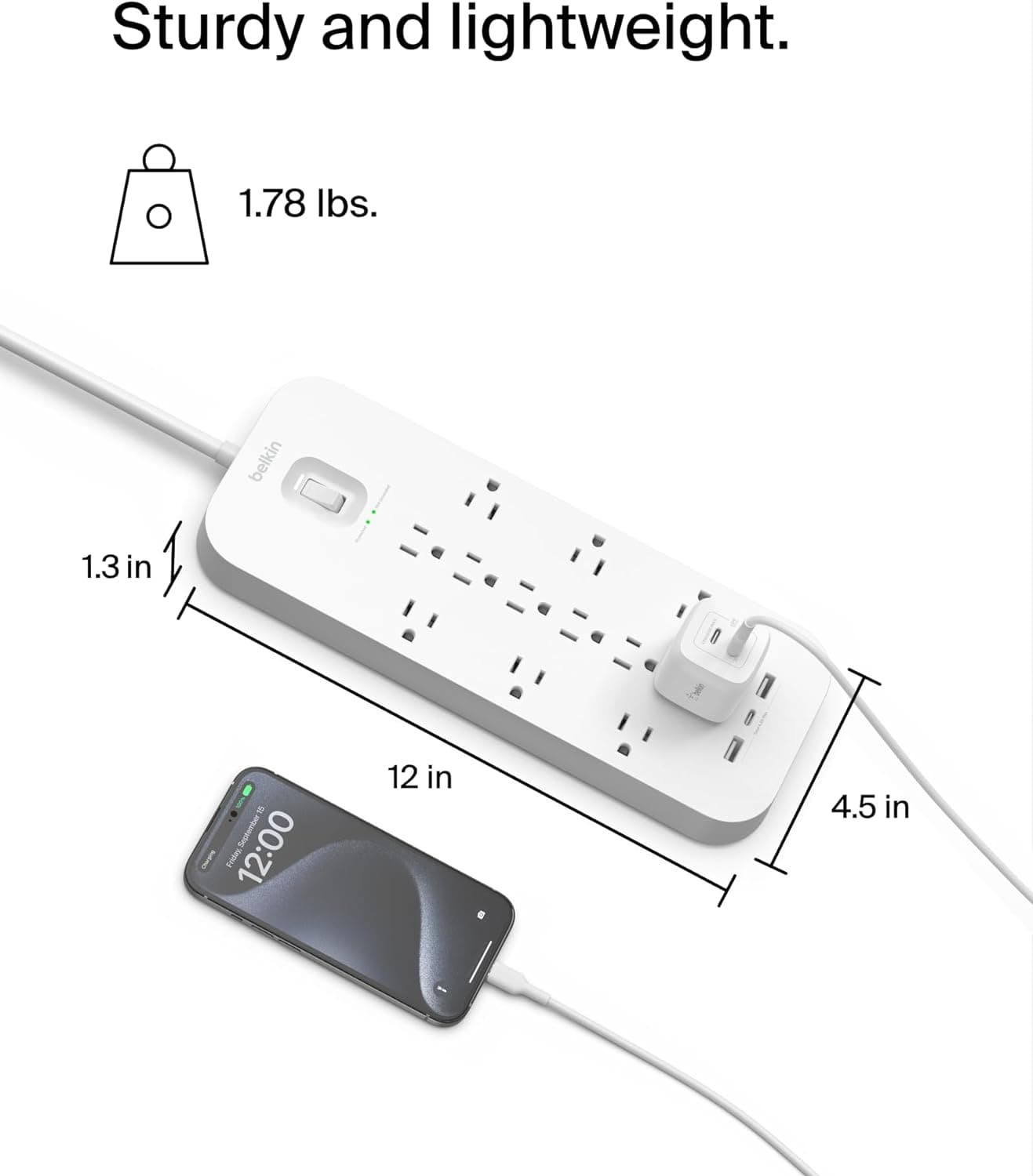 Belkin 12-Outlet USB Surge Protector with USB-C thumbnail 4
