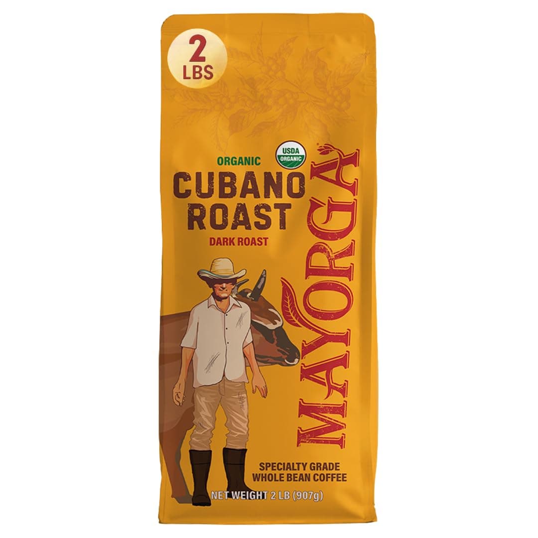 Mayorga Organics Cafe Cubano Dark Roast Whole Bean, 2 lb