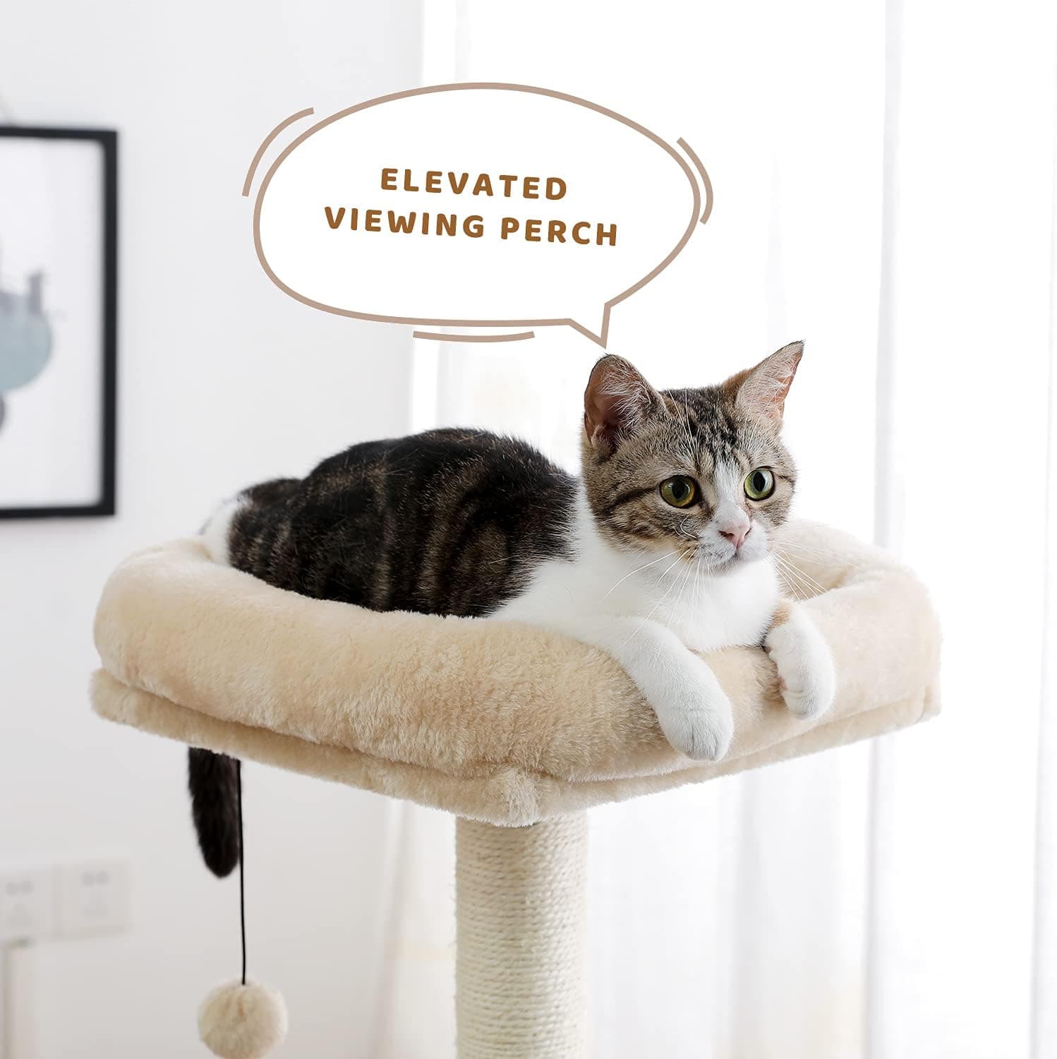 PETEPELA 42.5-Inch Modern Cat Tower thumbnail 4