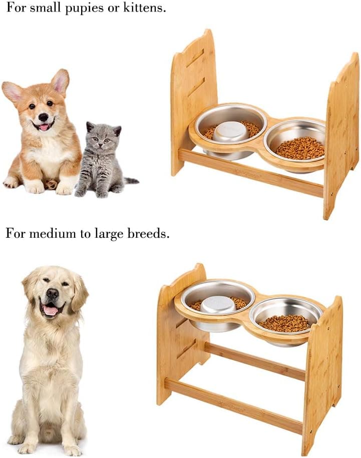 Yangbaga Raised Dog Bowl Bamboo Elevated thumbnail 3