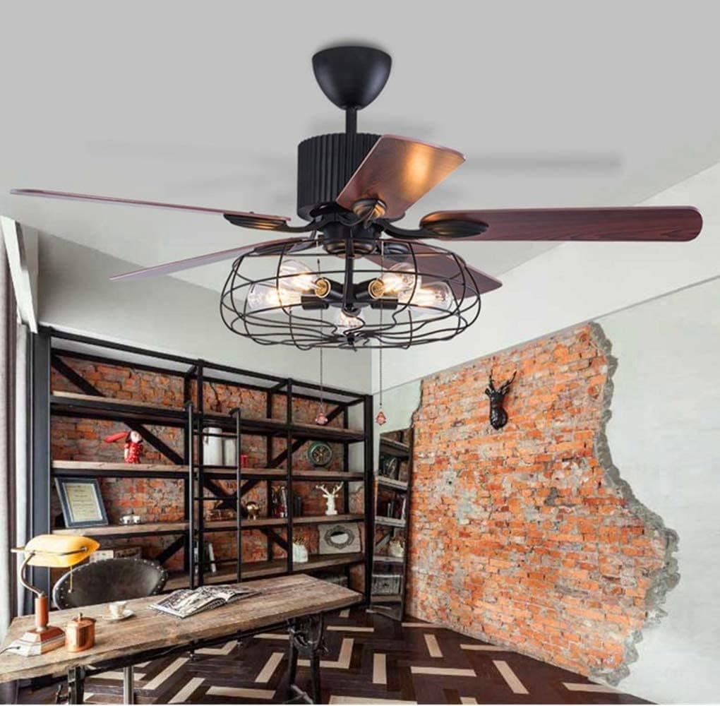 efperfect 52" Industrial Vintage Metal Cage Ceiling Fan thumbnail 2