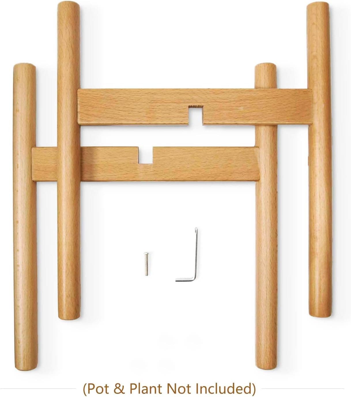 Mkono Mid Century Wood Plant Stand — Single Pot Holder, Up to 10 Inch thumbnail 5