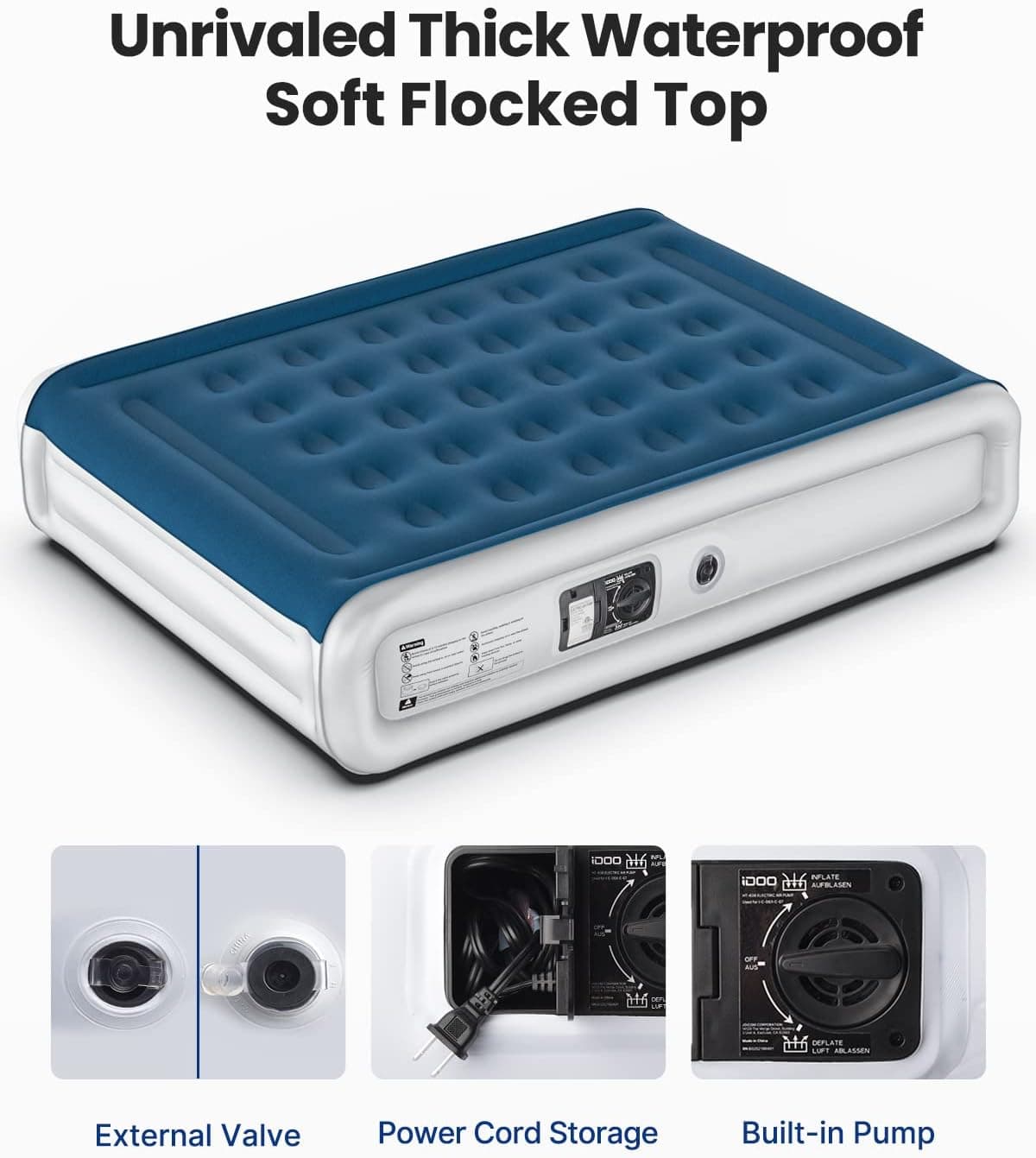 iDOO Queen Air Mattress with Built-in Pump thumbnail 5