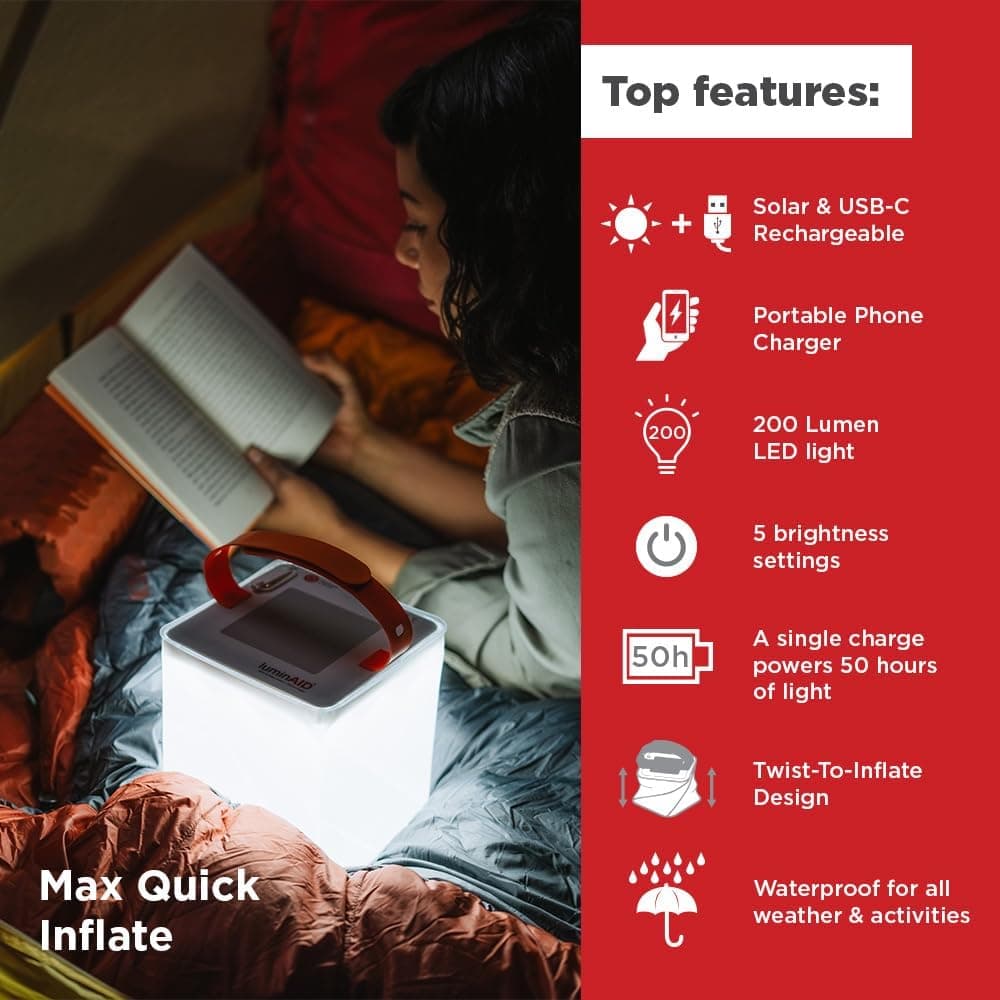 LuminAID PackLite Max 2-in-1 Solar Lantern & Phone Charger thumbnail 2