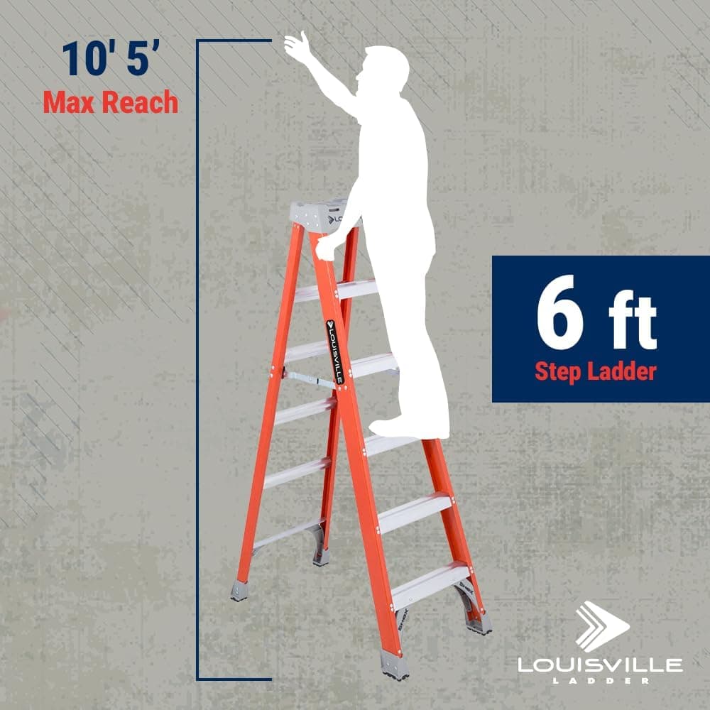 Louisville Ladder FS1506 6-Foot Fiberglass Step Ladder thumbnail 5