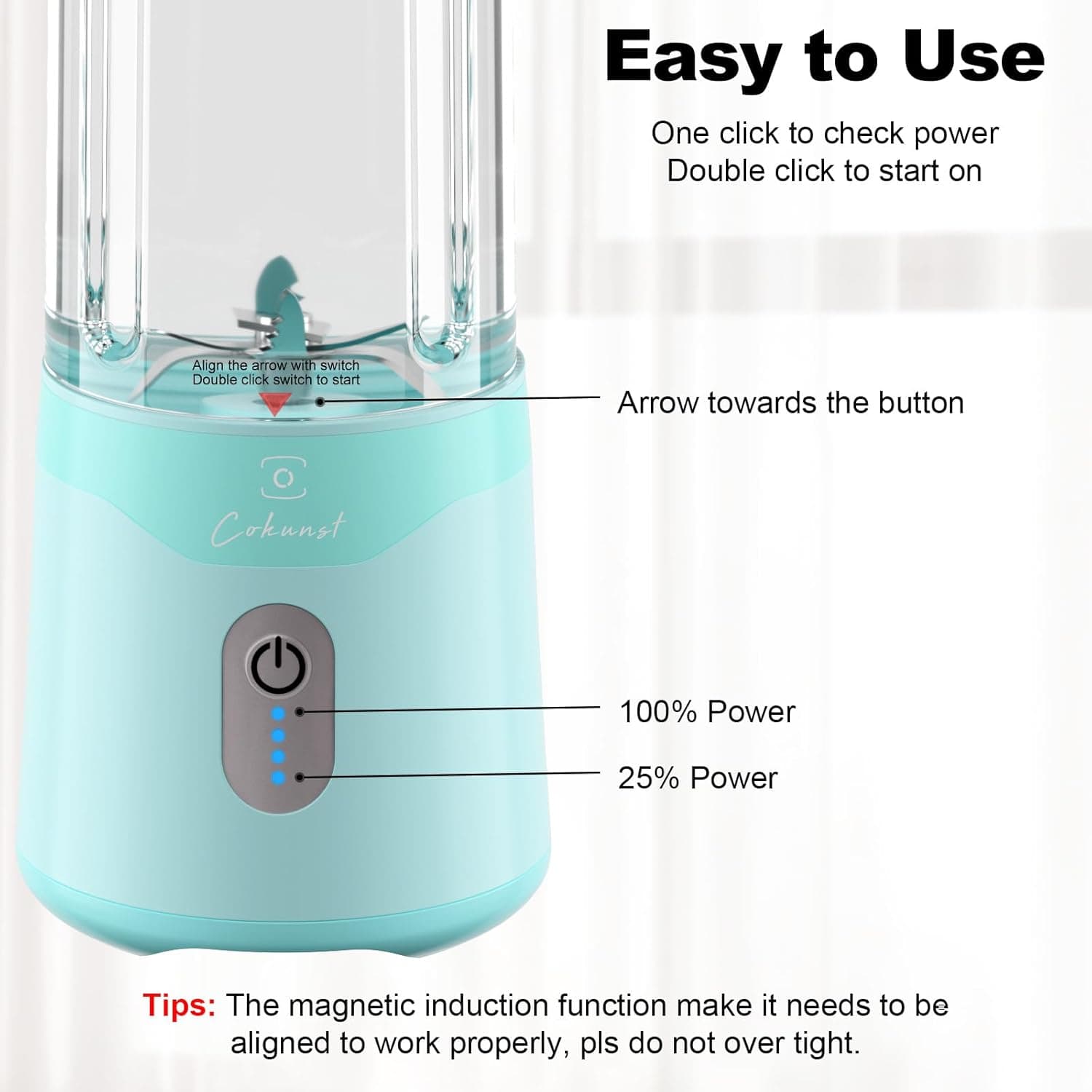 COKUNST Portable Blender 18oz thumbnail 5