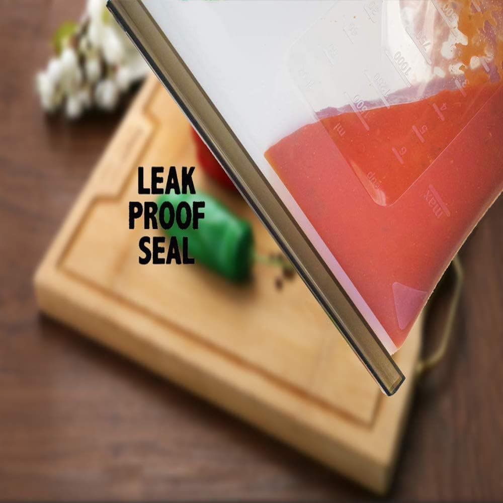 WOHOME Reusable Silicone Food Storage Bags 6-Pack thumbnail 5