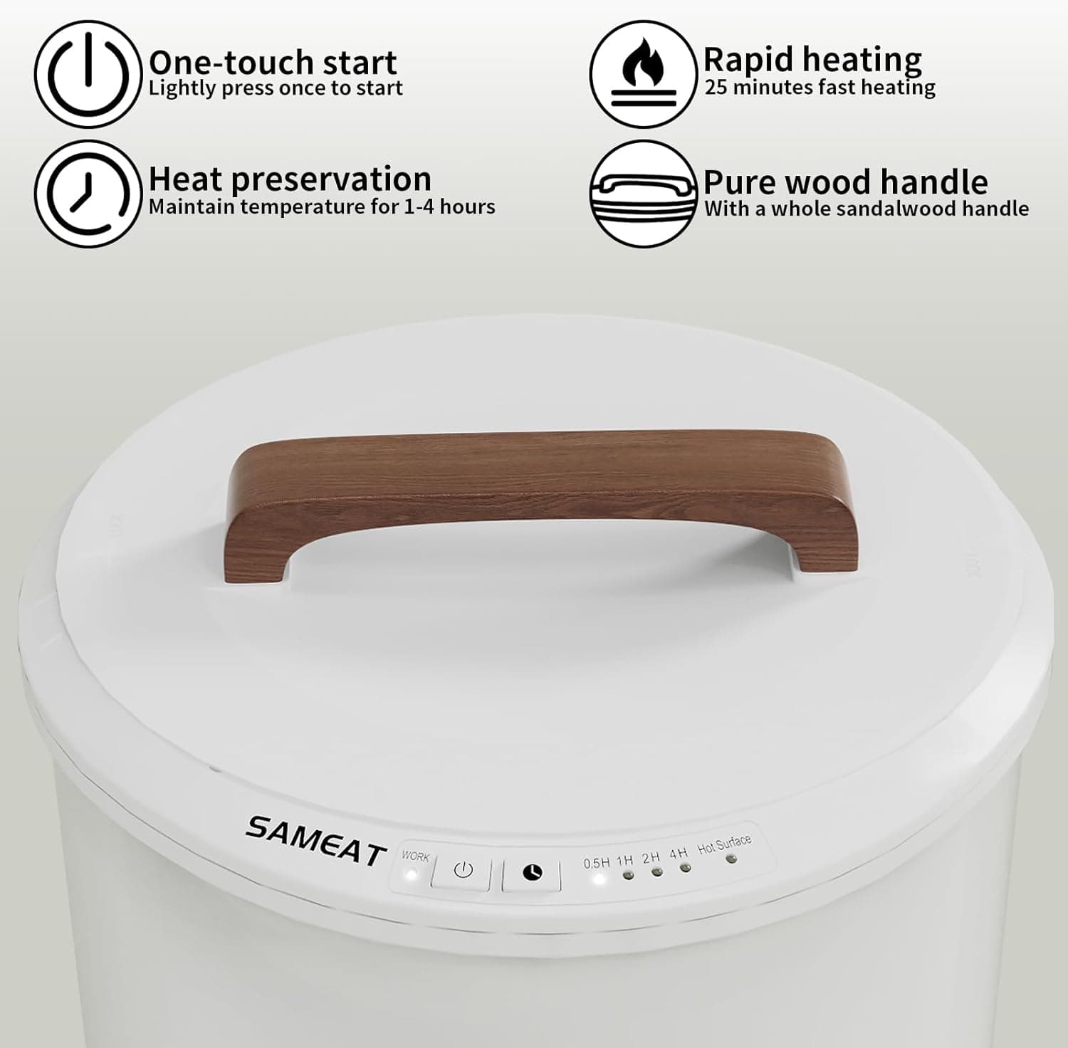 SAMEAT Heated Towel Warmer Bucket with Wood Handle thumbnail 2