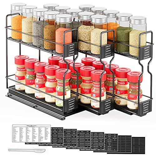 SpaceAid Pull Out Spice Rack Organizer for Cabinet (2-Tier, 2 Drawers) - image 1