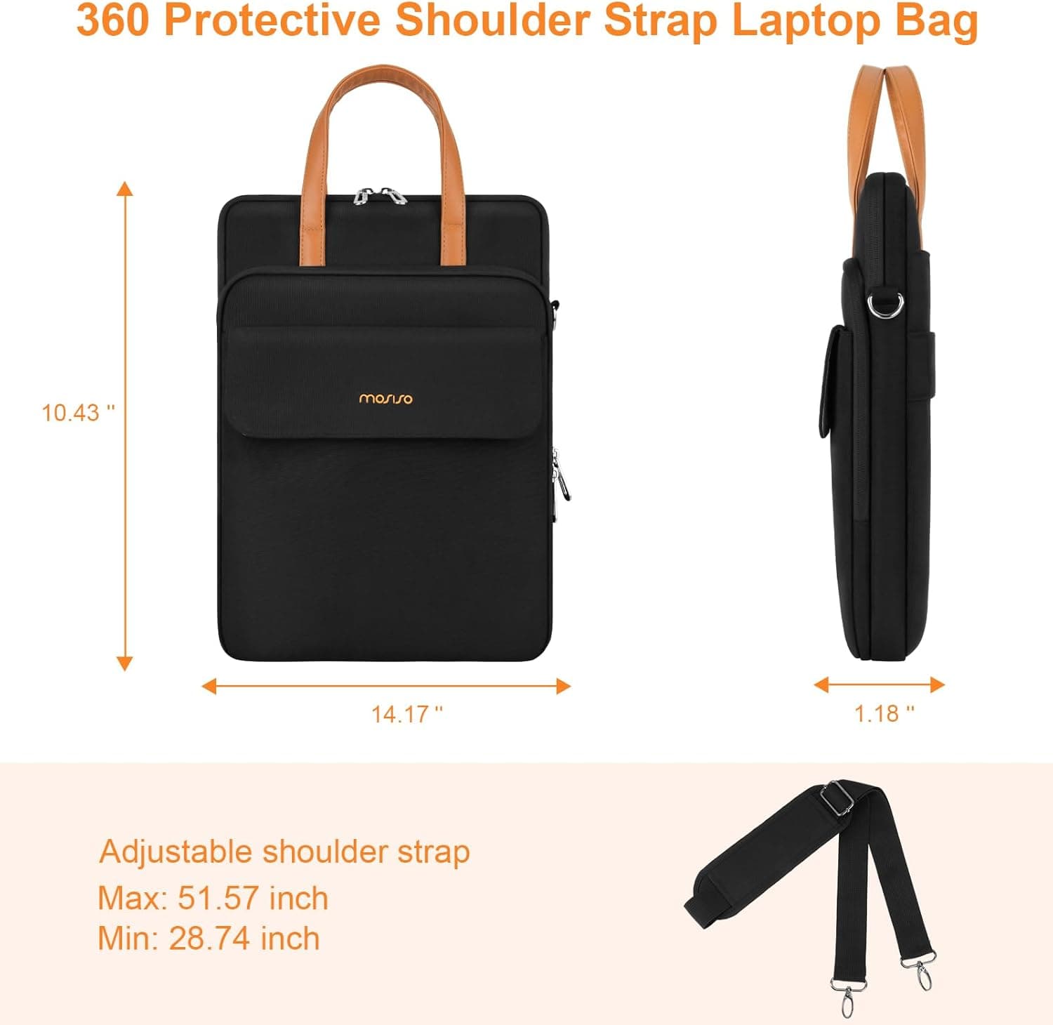 MOSISO 360 Protective Laptop Shoulder Bag 13-14 Inch thumbnail 4