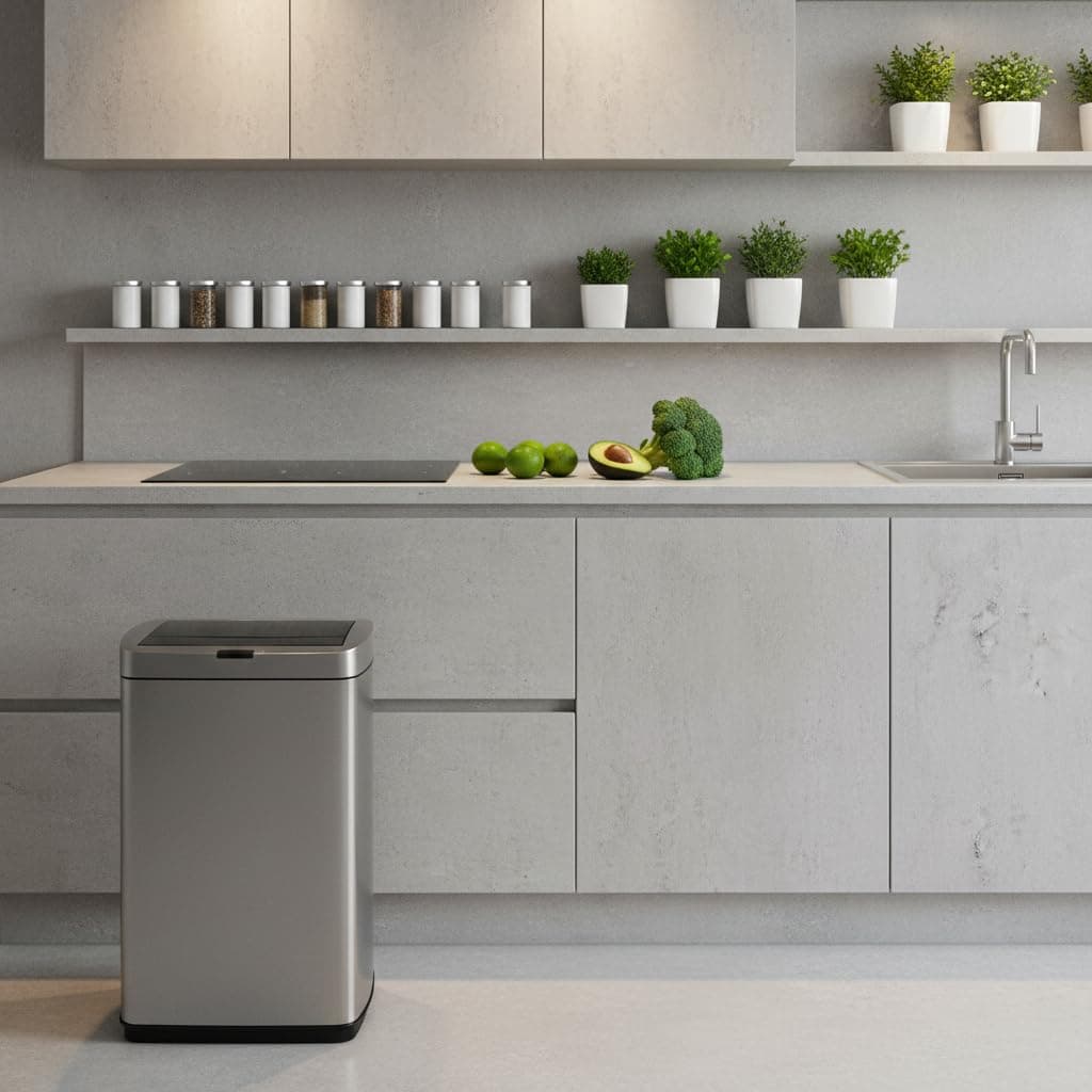 ELPHECO 13.2 Gallon Brushed Stainless Steel Sensor Trash Can thumbnail 2